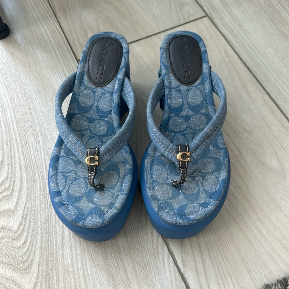 Coach platform flip flops